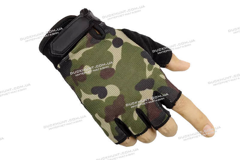 Рукавиці тактичні без пальців колір Camo