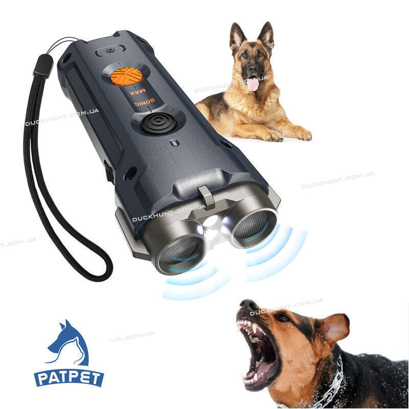 Ультразвуковой отпугиватель собак с фонариком PATPET Ultrasonic Dog Trainer U20