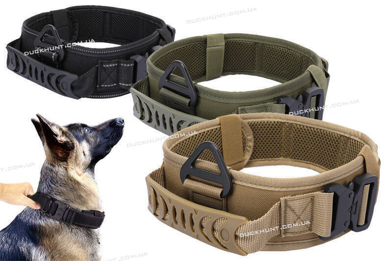 Тактичний нашийник для великих собак вибір кольору та розміру