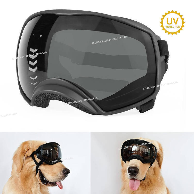 Тактичні окуляри затемнені для службових собак, захист очей від пилу, снігу+кейс