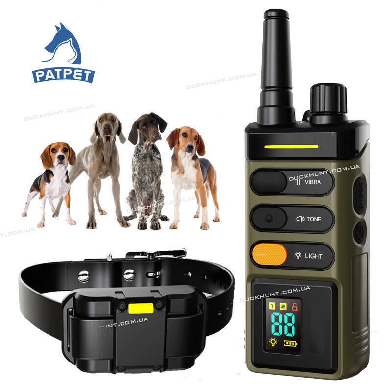 Електронашийник PatPet 625 з підсвічуванням. Радіус дії до 1500 м