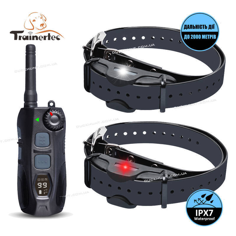 Електронашийник Trainertec DT 4200 з підсвічуванням для 2х собак. Радіус дії до 2000 м