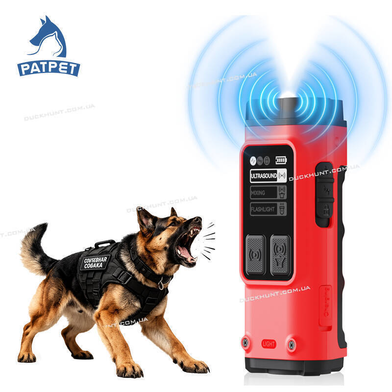 Ультразвуковой отпугиватель собак с фонариком PATPET Ultrasonic Dog Repellent U30