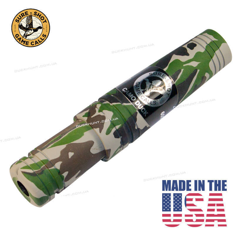 Манок на качку Sure Shot Camo Mallard Duck Call 655, двоязичковий. Матеріал: ABS пластик 