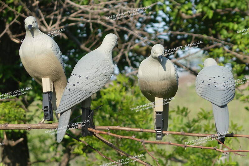 Чучела горлиці MOJO Clip On Dove Decoys. Комплект 4 шт