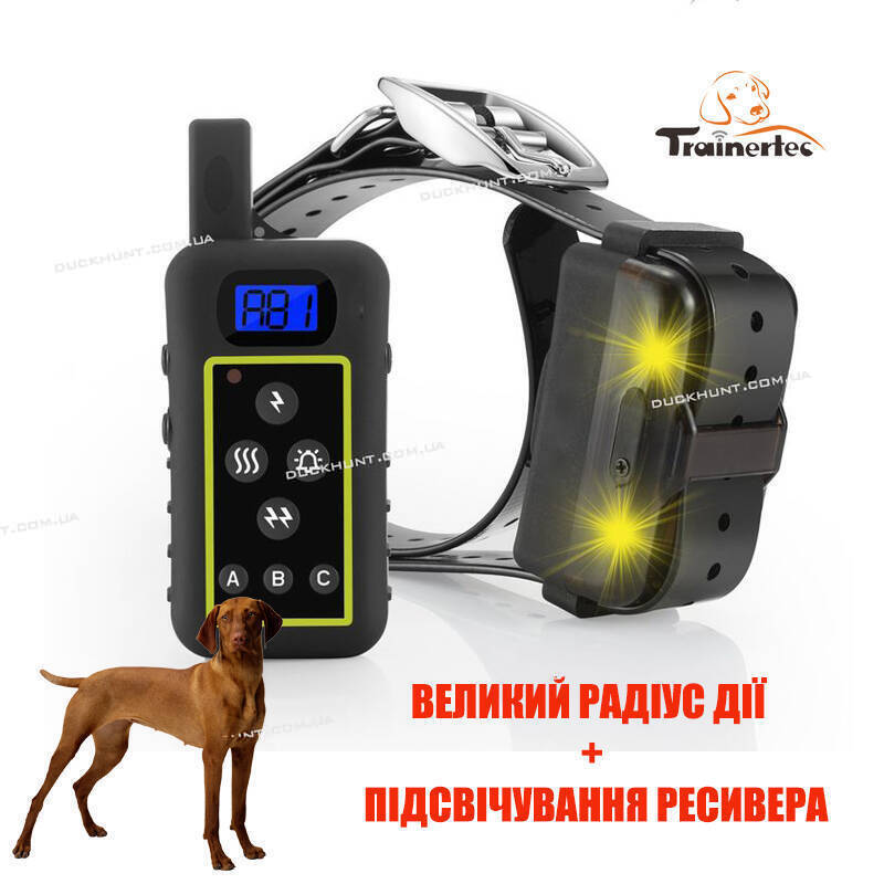 Електронашийник Trainertec DT 2200 з підсвічуванням. Радіус дії до 2400 м